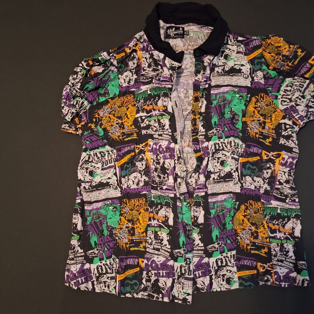 Hell Bunny Multicolor Graphic Print Shirt